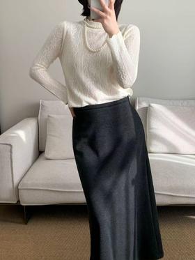 细腻针织提花半高领打底