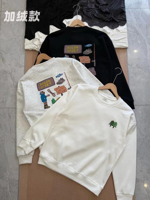 D121624后背多标识印花加绒圆领长袖卫衣男女同款 商品图0