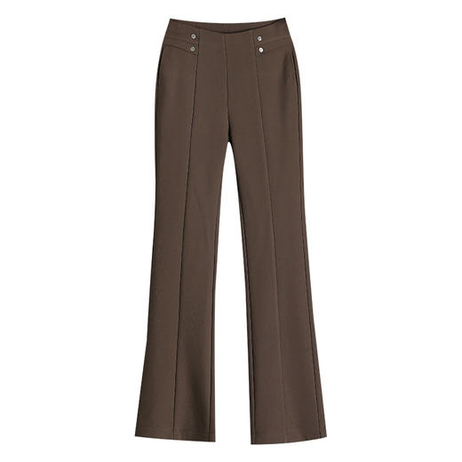 「自」全新升级【铂金会员165/天猫219/差价54】(04403)洛诗琳气质西装微喇裤2025秋冬高腰显瘦加绒直筒喇叭裤 商品图4