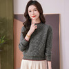 CC 101-791半高领针织衫花纱厚款保暖妈妈装上衣宽松显瘦毛衣 商品缩略图3