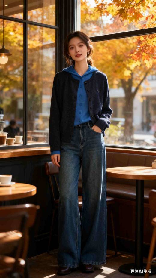 58G739全毛假两件开衫连帽毛衣 商品图9