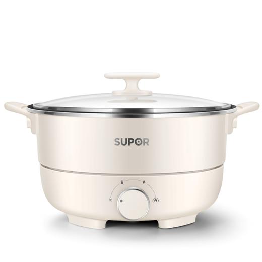 苏泊尔（SUPOR）分体式电火锅多用途锅家用多功能电热锅电煮锅无极旋钮操控4L大容量网红不粘锅1300W大功率H27YK37 商品图0