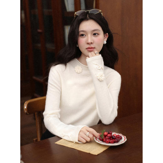 鹿向南【1220/20:00新品前1小时7折限量100件】杏色针织衫 商品图4