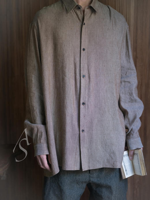 Stovaigh 25AW 苔原棕极细亚麻长袖衬衫 商品图2