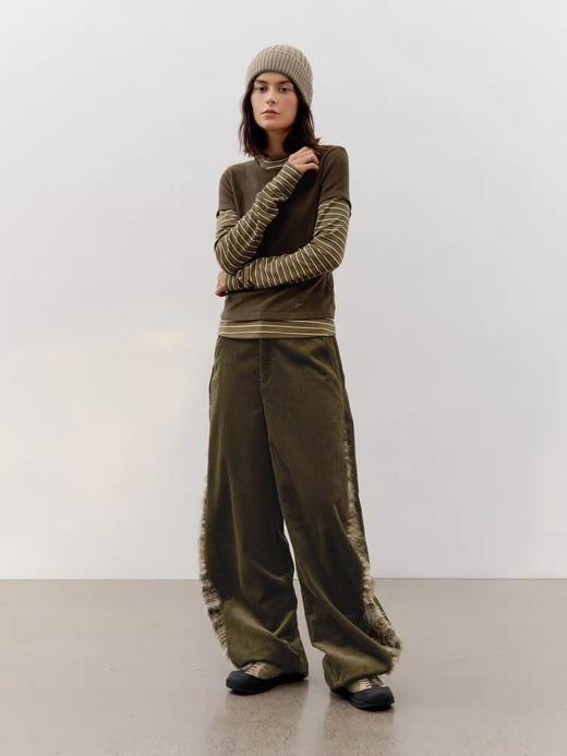 半圆/D57131199/灯芯绒侧面拼接亲肤柔软休闲长裤 商品图3