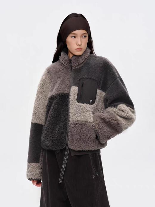 半圆/D52311234/仿羊羔毛户外短款毛呢外套 商品图2