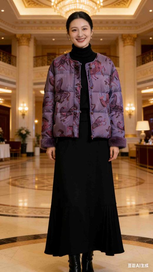 588580新中式国风短款水貂袖羽绒服 商品图11