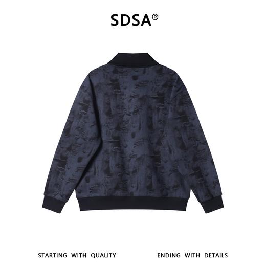 SDSA男士秋冬新款痞帅男装时尚扎染拼接翻领卫衣百搭时尚套头上衣 商品图4