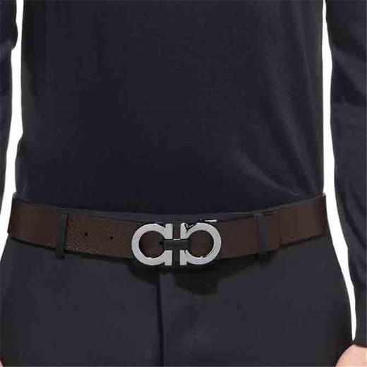 【四】FERRAGAMO 菲拉格慕 男士双面可调节GANCINI腰带 黑色 67 8783 476361 商品图3