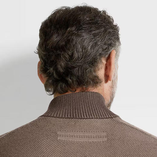 ZEGNA 杰尼亚 男士 Cashseta 全拉链针织开衫 棕色 UGJ92A2 157 155 商品图4