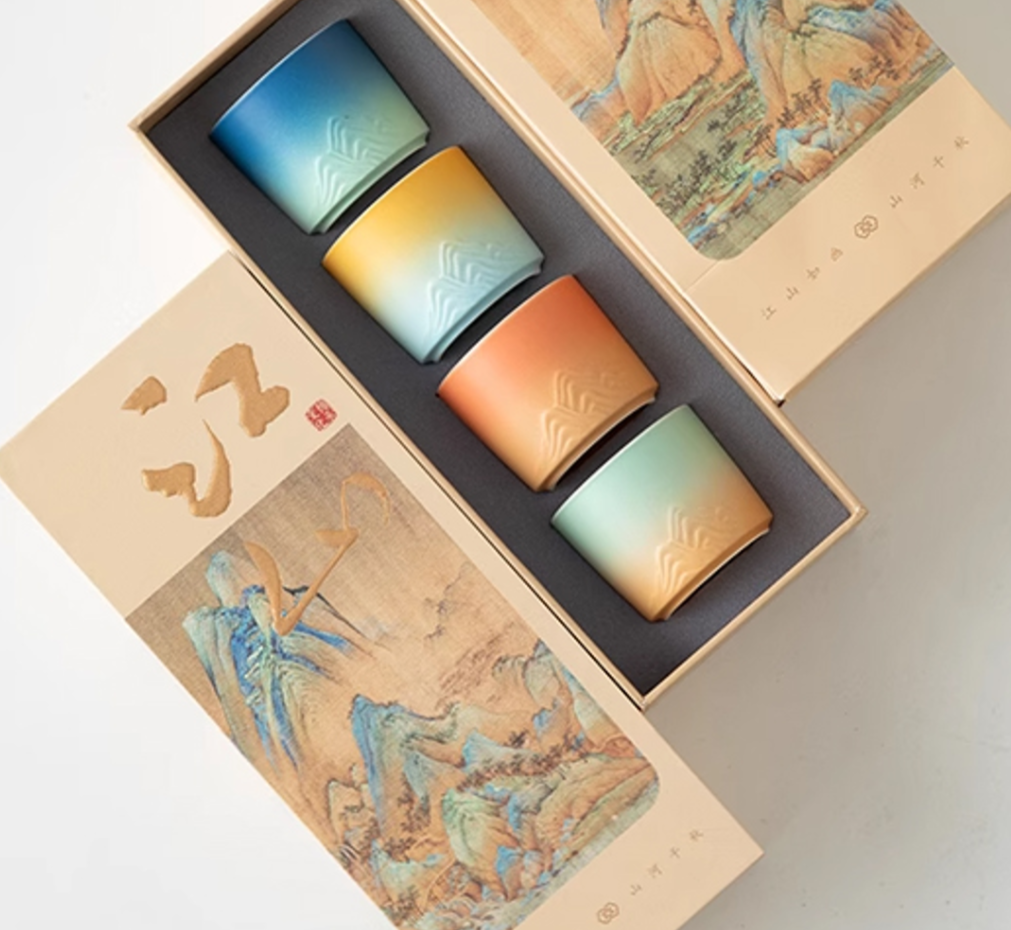 江山·四色杯（斜口）套装