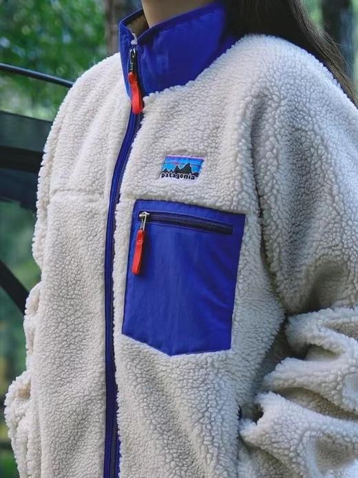 D121674拼色复古保暖叠穿柔软立领外套抓绒衣 商品图8