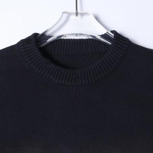 SDSA秋冬新款痞帅男装美式撞色字母圆领毛衣下摆流苏设计百搭时尚 商品图1