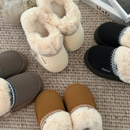 keke费尔岛风奢暖云朵绒棉拖鞋 | 男女同款、多色可选、轻盈保暖、复古百搭 商品图6