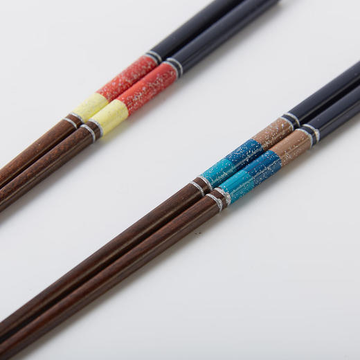 日式餐具尖头寿司筷子木筷多彩条纹筷2双组 商品图5