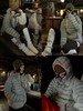 袅家情侣款鹅绒纯色轻便防风保暖连帽排骨轻薄羽绒服 商品缩略图0