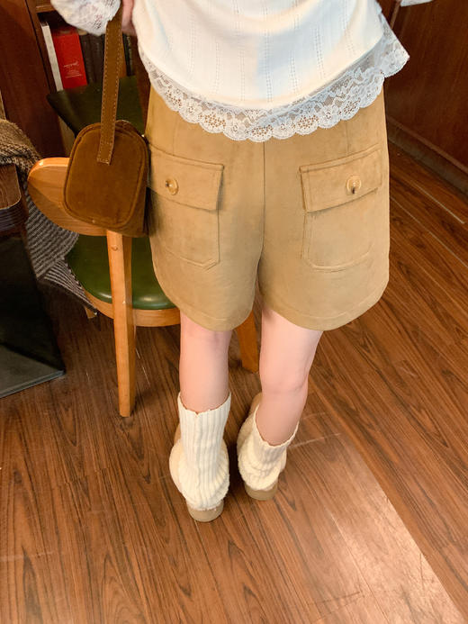 <曾小咸推荐>现货秒杀 ！微信超特价！ 韩系咖色高腰短裤 日常159.99 立减70 秒杀89.99！！ 商品图9