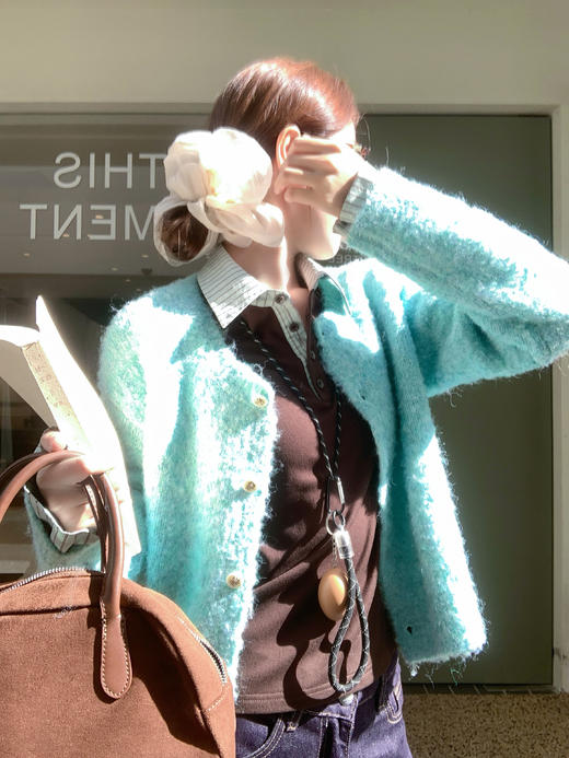 <曾小咸推荐>现货秒杀 ！微信超特价！多巴胺蓝绿短款毛衣 日常159.99 立减50 秒杀109.99！！ 商品图7