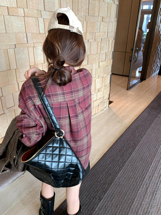 <曾小咸推荐>现货秒杀 ！微信超特价！韩系复古红色格子衬衫 日常199.99 立减100 秒杀99.99！！ 商品图9