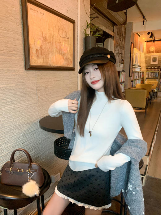 <曾小咸推荐>现货秒杀 ！微信超特价！韩系花朵绣花短款毛衣 日常219.99 立减90 秒杀129.99！！ 蝴蝶结花边半裙秒杀69.99！！ 商品图13