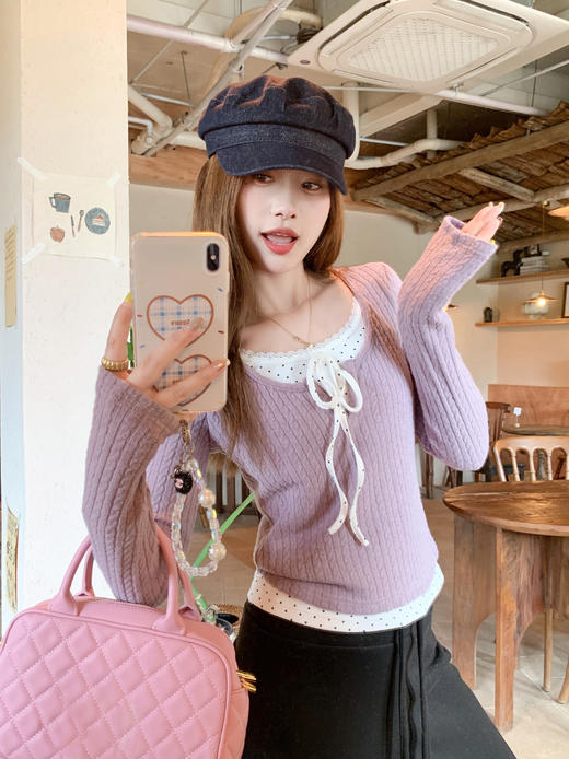 <曾小咸推荐>现货秒杀 ！微信超特价！ 假两件撞色针织衫 日常189.99 立减 秒杀79.99！！ 环保皮草毛绒外套 秒杀169.99！ 商品图12