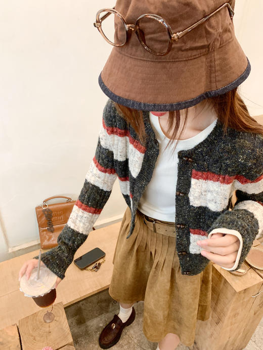 <曾小咸推荐>现货秒杀 ！微信超特价！条纹短款毛衣开衫 日常219.99 立减100 秒杀119.99！！ 商品图10