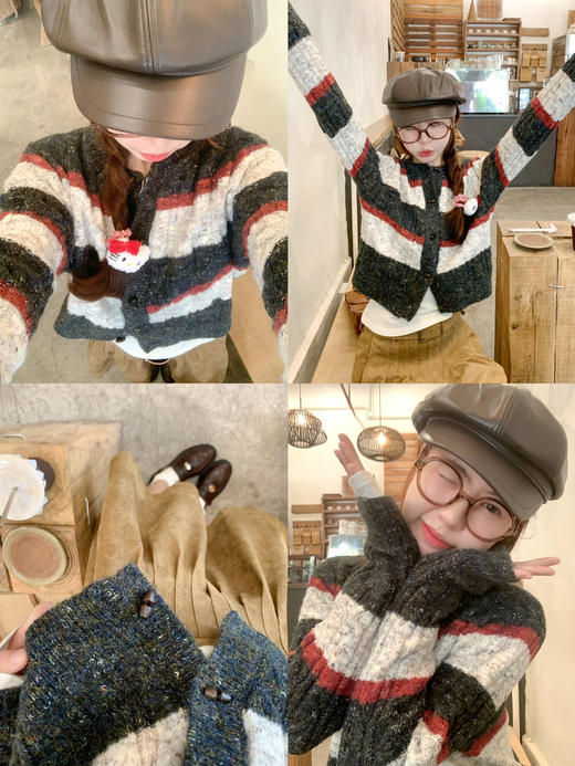 <曾小咸推荐>现货秒杀 ！微信超特价！条纹短款毛衣开衫 日常219.99 立减100 秒杀119.99！！ 商品图12