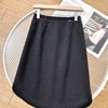 直发【3228】醋酸羊毛~高腰显瘦 毛呢混纺后中开叉半身裙 商品缩略图6