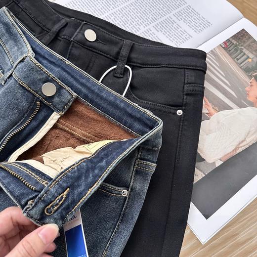 直发【68918】 加绒加厚弹力法棍裤显瘦九分牛仔烟管裤 商品图6