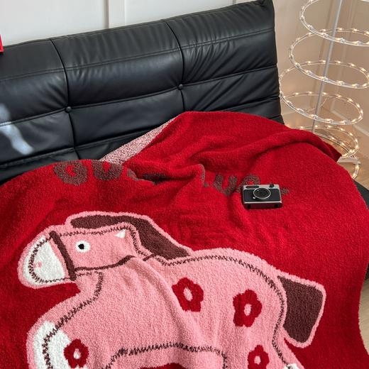 【品牌直发】加倍生活 新年款红色好运马半边绒针织毯 马年限定系列 年货节毛毯毯子  赠送手提袋 商品图5