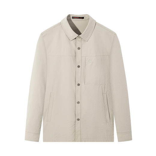 【中长款茄克】柒牌男士翻领暗肌理纹2026春季新款休闲上衣外套130K70370 商品图4