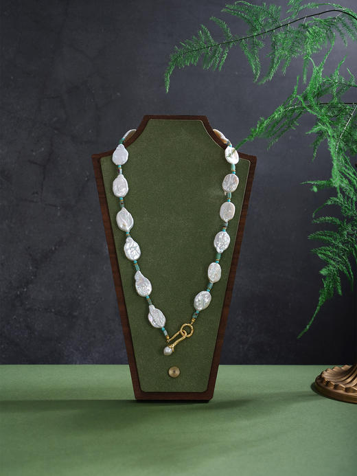 子佩集【海岸独白】银S925珍珠项链【SGN1170001】11*17mm片珠巴洛克2512 商品图1