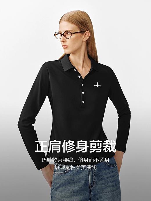 点此购买 比音勒芬秋冬季女士加绒五粒扣高尔夫Polo衫 ss 338078 商品图6