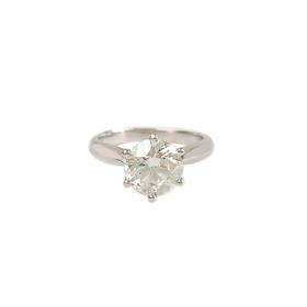 【天然正品】PT950铂金经典简约六爪款2.01克拉钻石戒指13号（皆取最大值） 141225JJ07