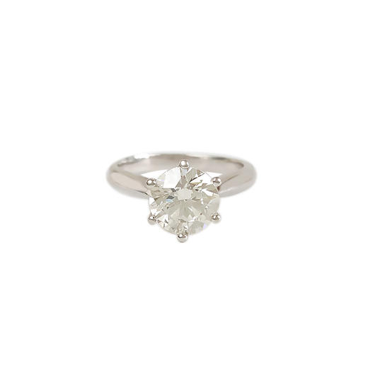 【天然正品】PT950铂金经典简约六爪款2.01克拉钻石戒指13号（皆取最大值） 141225JJ07 商品图0