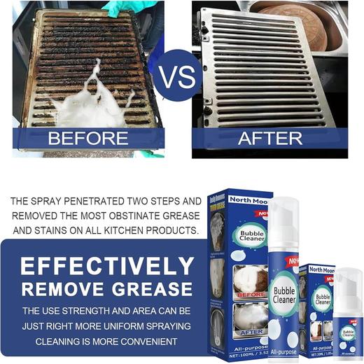 【2支】JUE-FISH 泡泡清洁剂 重油渍泡沫清洁喷雾 多用途厨房深层清洁免冲洗 商品图5