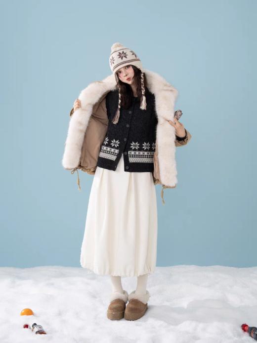 浮生八记/25D232/羊毛针织毛呢花苞捏褶抽绳半裙 商品图3