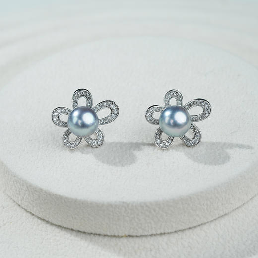 【秒杀】佐奈美（SANAMI)星芒绽露真多麻色海水珍珠耳钉 商品图2