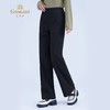 乔万尼2025冬加厚绒里休闲显瘦抽绳经典黑色直筒裤EZ4F158 商品缩略图1