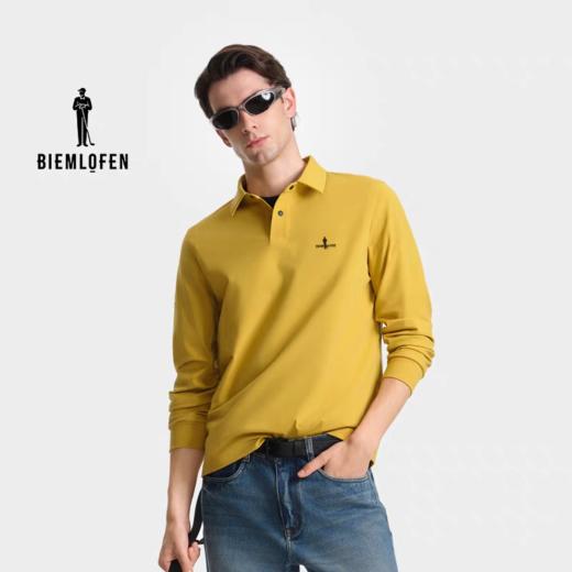 点此购买 比音勒芬秋冬季男士时尚休闲弹力加绒保暖翻领POLO衫 ss 338075 商品图5