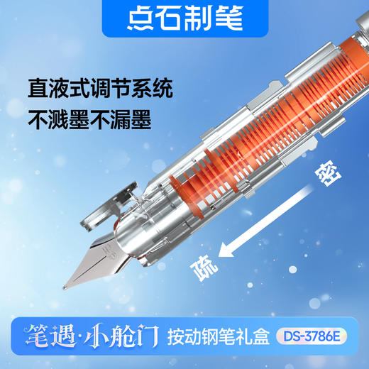 点石制笔笔遇小舱门按动钢笔礼盒送礼商务签字学生练字钢笔3786E 商品图7