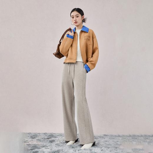 多色可选！【特妮娜 直筒姐妹裤】蚕丝+羊毛混纺 -5℃至15℃皆适穿 抗风不钻冷 蓬松手感 简约腰头松紧绳 直筒裤型 垂坠藏肉 六片拼接 立体裁剪 商品图1