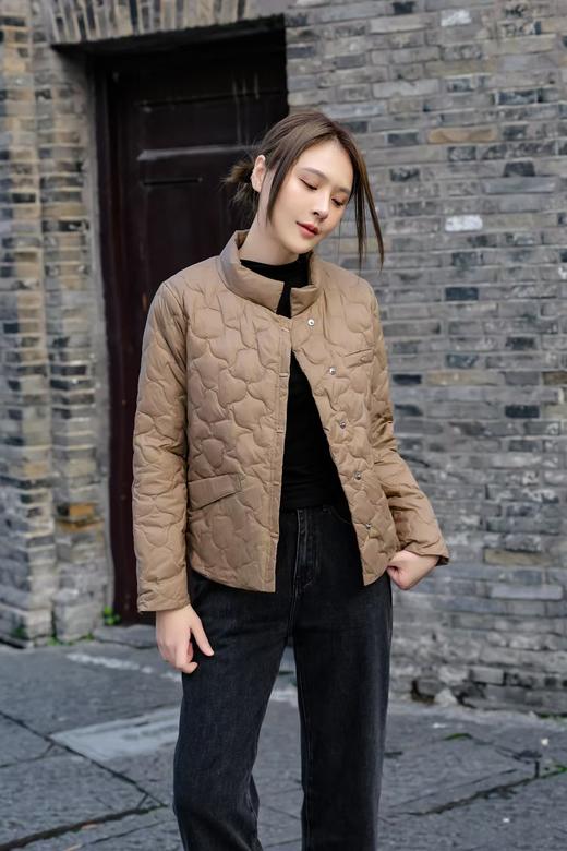 伯妮斯茵 | 温柔知性 短款立领轻薄羽绒服 多口袋设计 显瘦不臃肿 气质通勤款 SZ6R28 薄款鸭绒羽绒服 商品图8