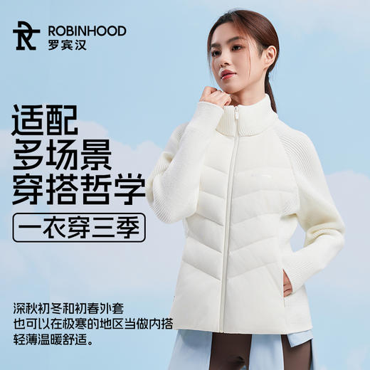罗宾汉 【云感系列】 明星同款 男女款针织拼接 云栖轻薄鹅绒服 商品图4