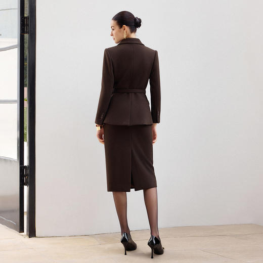 法小曼*子珍专区绵羊毛西装套装女气质老钱风职业装毛呢西服外套秋冬通勤两件套 商品图7