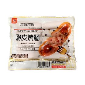 五合双汇500g黑胡椒风味脆皮烤肠