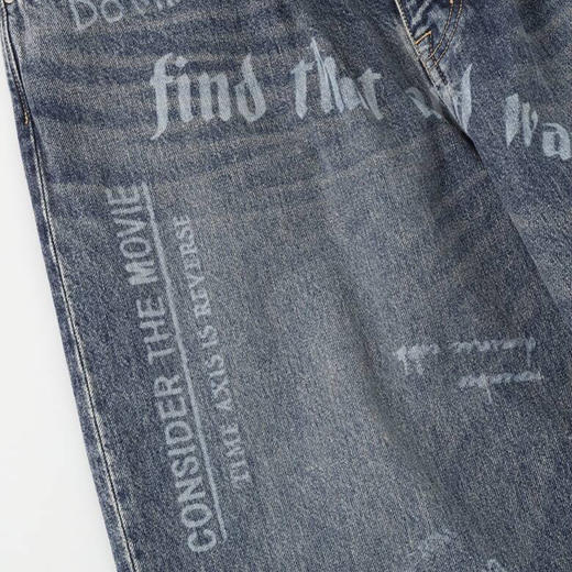 DAIRIKU "TATTOO" Laser Printed Pants 镭射印花复古牛仔阔腿裤 商品图2