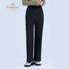 乔万尼2025冬加厚绒里休闲显瘦抽绳经典黑色直筒裤EZ4F158 商品缩略图0