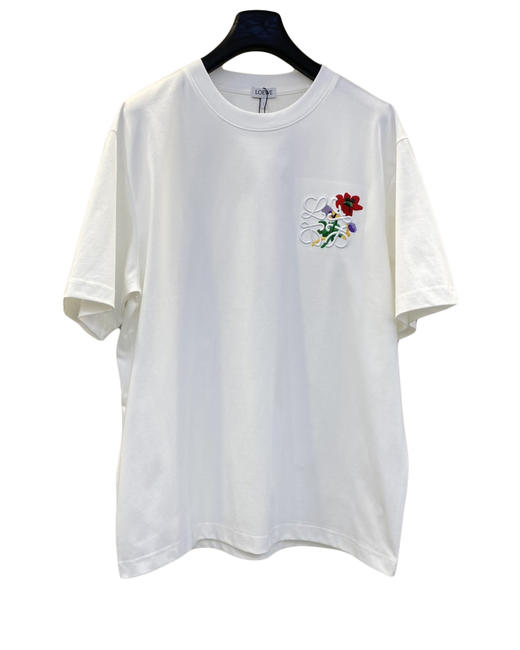 中性款花卉刺绣棉质短袖T恤ba014 商品图0