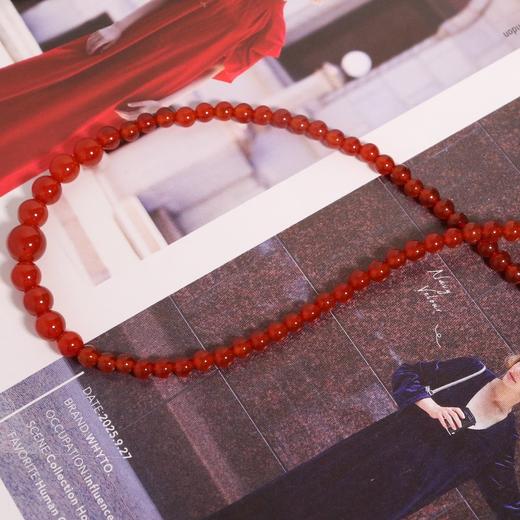 【甄珠贝】氛围感红玛瑙渐变项链 纯银吸铁石扣 商品图1